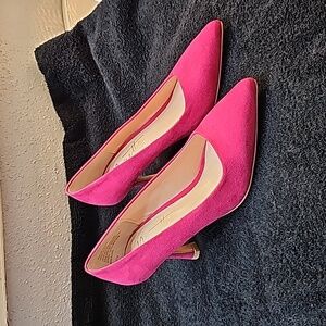 New Nanette Lepore Flare Heeled Pumps Pink Size 6